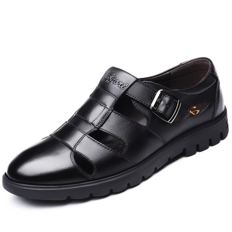 Sandals Genuine Leather Men Handmade Dress Shoes Luxury Summer Beach Business Zapatos Hombe, Black
Sandals Genuine Leather Men Handmade Dress Shoes Luxury Summer Beach Business Zapatos Hombe, Black