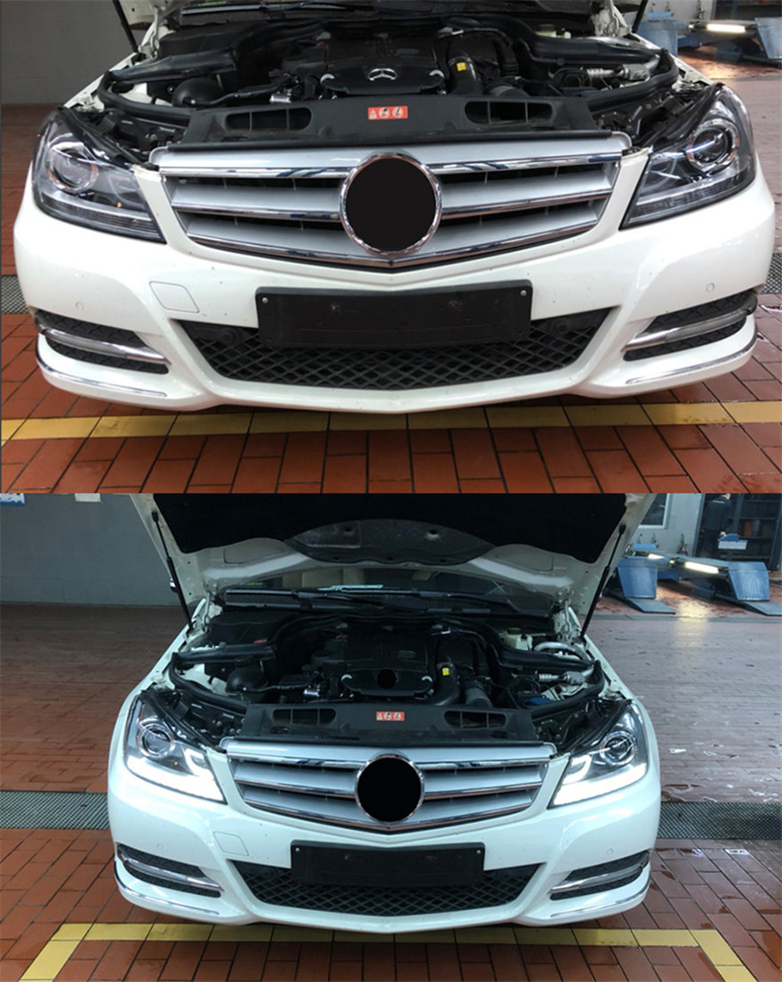 Auto Car Head Light Parts For W204 C200 C300 C Style Modified LED Xenon Lamps Headlights Daytime Running Lights