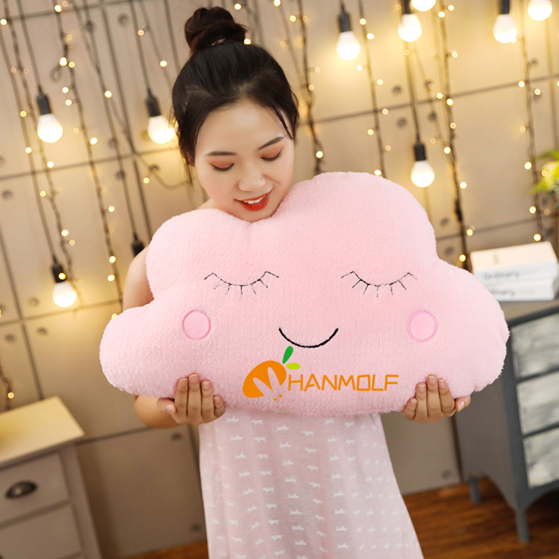 Plush Dolls Plush Sky Pillows Emotional Moon Star Cloud Shaped Pillow Pink White Grey Room Chair Decor Seat Cushion 220913