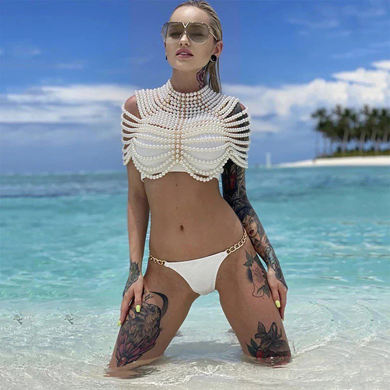 Bridal Luxury Pearls Wedding Cape Lady Retro Prom Evening Shawl Women Elegant Noble Bolero Party Romantic Beaded Ivory Shrug