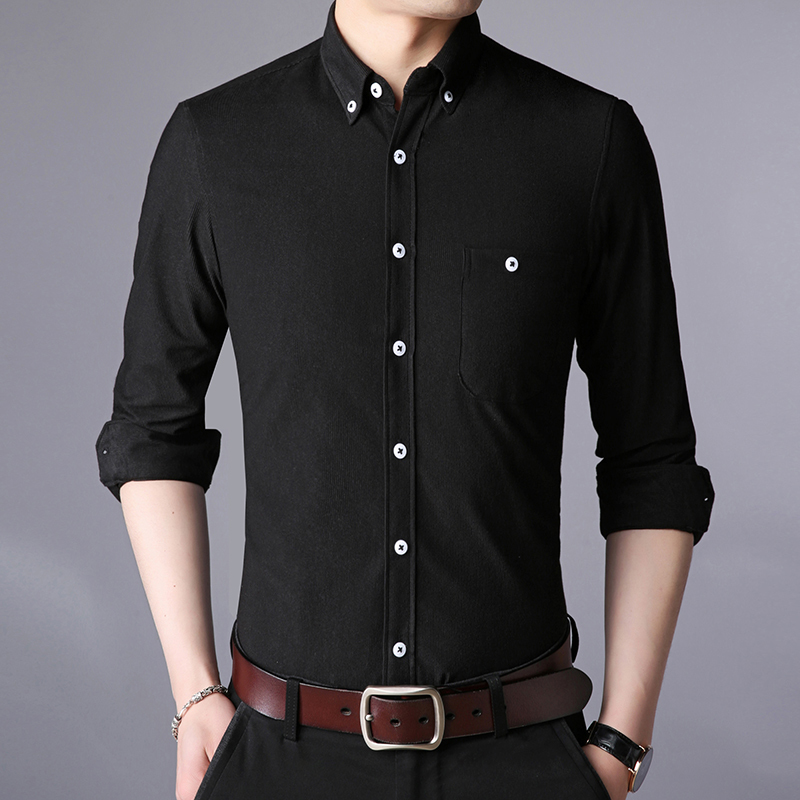High quality autumn winter shirt men lapel Business long sleeve shirts zde2085 220322