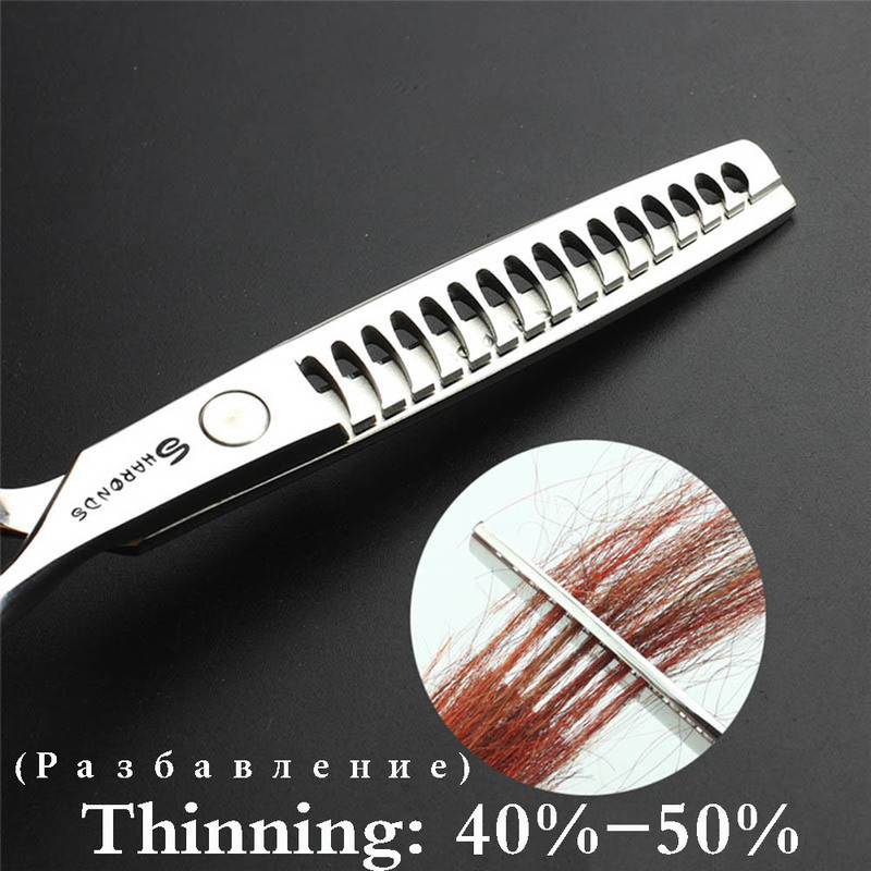 6/6.5 Inch 440C High-end Hair Thinning Scissors Professional Barber Hairdressing Teeth Cutting Shears Kits 220317