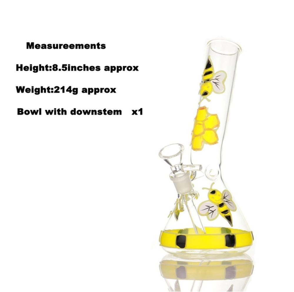 Hookahs 8 inch Bee-patterned Mini Beaker bong Glow in the dark Glass Luminous pipe Dab Rig Water bongs
Hookahs 8 inch Bee-patterned Mini Beaker bong Glow in the dark Glass Luminous pipe Dab Rig Water bongs