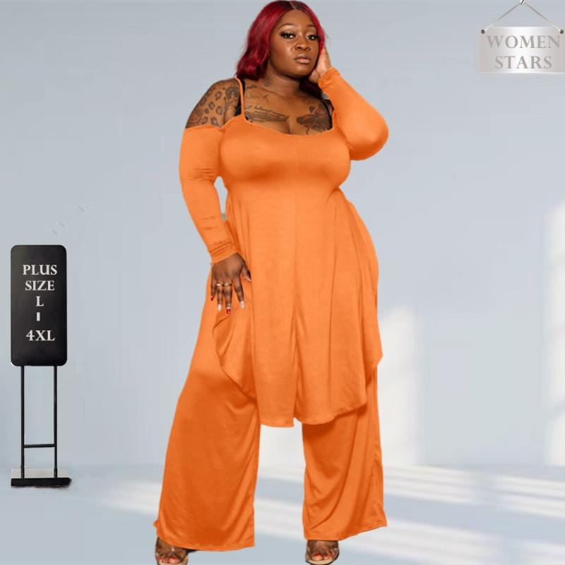 Women's Plus Size Tracksuits Women Clothing Two Piece Sets Outfits Casual Slip Long Sleeve Crop Top And Wide Leg Pants Wholesale Drop Shoppi, Black
Women's Plus Size Tracksuits Women Clothing Two Piece Sets Outfits Casual Slip Long Sleeve Crop Top And Wide Leg Pants Wholesale Drop Shoppi, Black