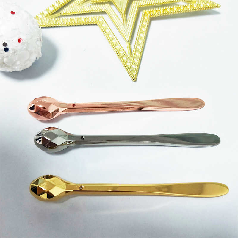 Eye Cream Applicator Cosmetic Spatulas Anti Wrinkle Eye Roller Facial Mask Spoon Gold Alloy Metal Skin Care Tools Face Cream Spoon Cream Facial Massag