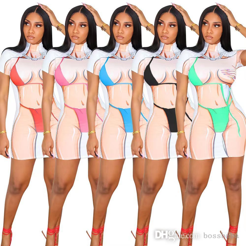 Designer Womens Casual Dresses Sexy Art Bikini Painting Personalized Printed Dress Nightclub Wear, 5# blue
Designer Womens Casual Dresses Sexy Art Bikini Painting Personalized Printed Dress Nightclub Wear, 5# blue