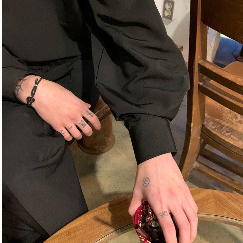 IEFB Men's Autumn Long Sleeve Black Shirt Korean Trend Streetwear Pullpover Tops For Male Vintage Causal Clothes 9Y6578 220322