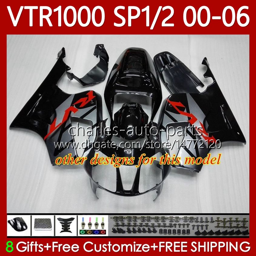 Body Kit For HONDA VTR1000 RTV1000 RC51 00 01 02 03 04 05 06 Bodywork 123No.62 VTR 1000 SP1 SP2 Red white green 2000 2001 2002 2003 2004 2005 2006 VTR - view 9