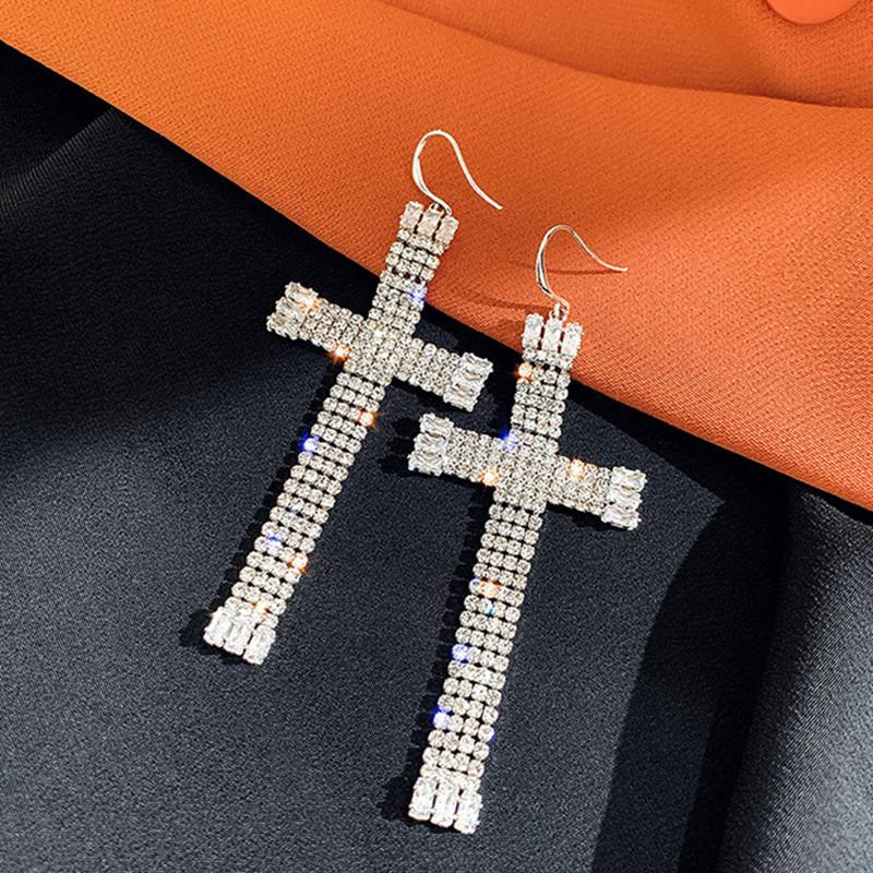 Dangle & Chandelier Geometric Crystal Drop Earrings For Women Silver Color Cross Rhinestone Statement Party JewelryDangle
Dangle & Chandelier Geometric Crystal Drop Earrings For Women Silver Color Cross Rhinestone Statement Party JewelryDangle