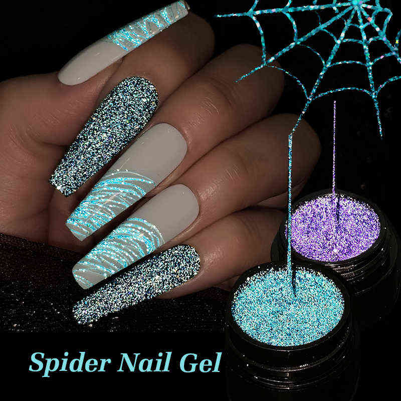 Nail Gel Toy Reflective Glitter Silver Gold Line for Nails Art Manicure Varnishes Drawing Painting Uv Polish 0328