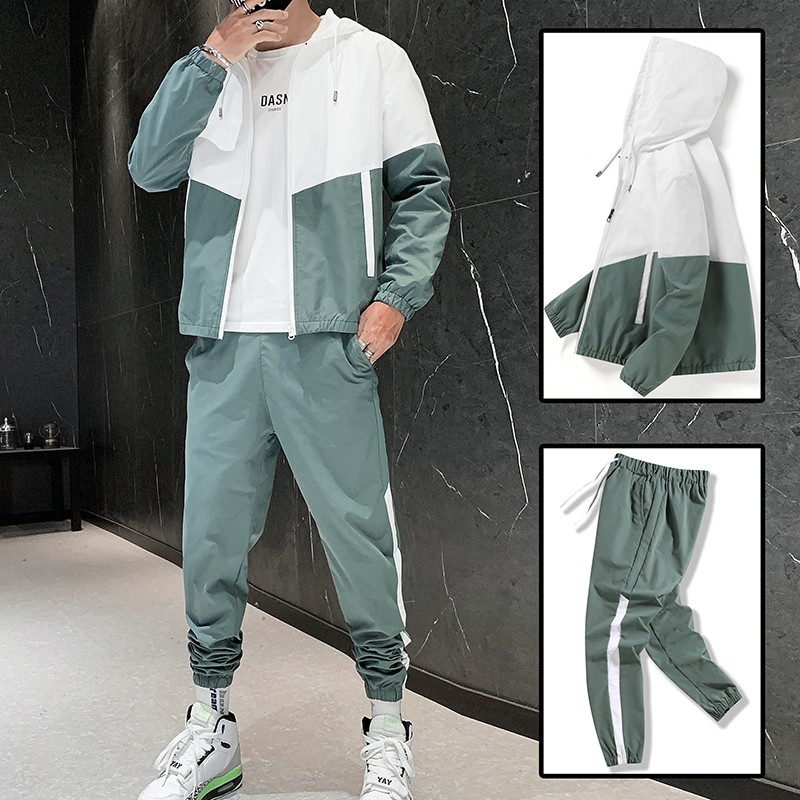 Men's Tracksuits Drop Patchwork Hip Hop Casual Men's Sets Korean St 220823