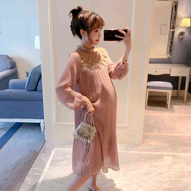 2022 New Fashion Maternity Dress Spring Summer Long Sleeve Chiffon Dress for Pregnant Women Long Dress Casual Maternity Clothes G220418, Pink
2022 New Fashion Maternity Dress Spring Summer Long Sleeve Chiffon Dress for Pregnant Women Long Dress Casual Maternity Clothes G220418, Pink
