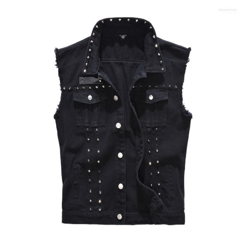 Men's T-Shirts Fashion Men's Motorcycle Style Sleeveless Denim Jacket Vest Punk Rock Rivet Black JacketMen's Imon22
Men's T-Shirts Fashion Men's Motorcycle Style Sleeveless Denim Jacket Vest Punk Rock Rivet Black JacketMen's Imon22