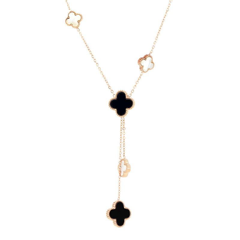 Multi Style Clover Pendant Necklace Fashion Ladies Rose Gold Stainless Steel Four Leaf Flower Necklaces Jewelry for Gift
Multi Style Clover Pendant Necklace Fashion Ladies Rose Gold Stainless Steel Four Leaf Flower Necklaces Jewelry for Gift