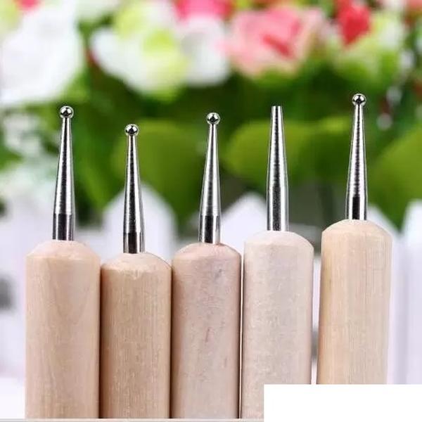 Wooden Dotting Pen DualEnd Wax Dot tool Pens Set Wood Nail Art Toenail Tools Supply Kit