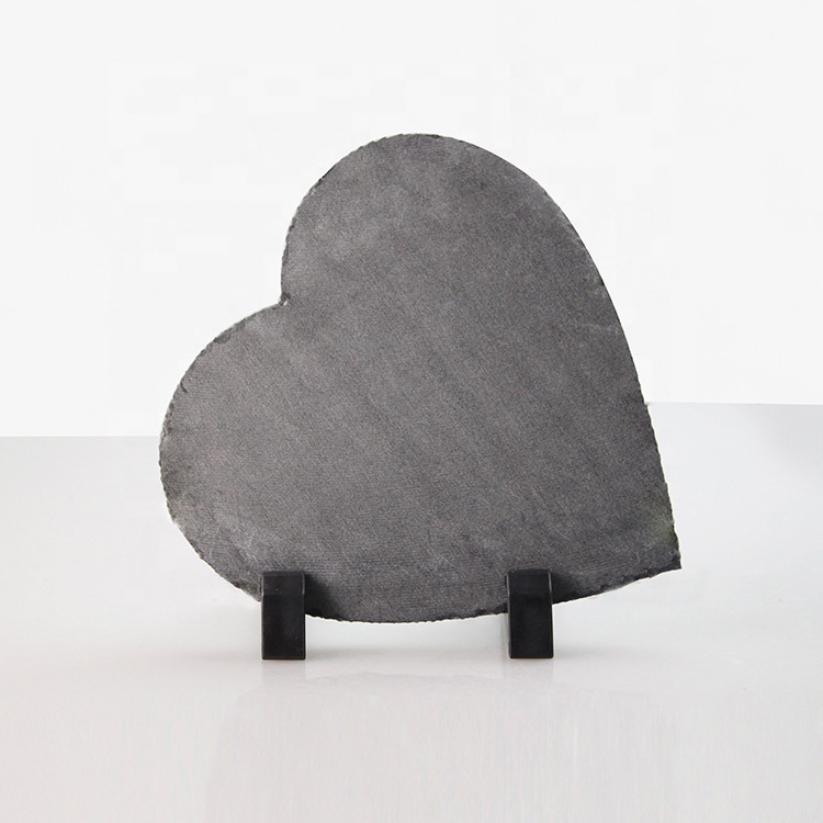 6x6 inch sublimation Blank photo slate rock plaque heart shape Heat Transfer Picture Frame Blanks