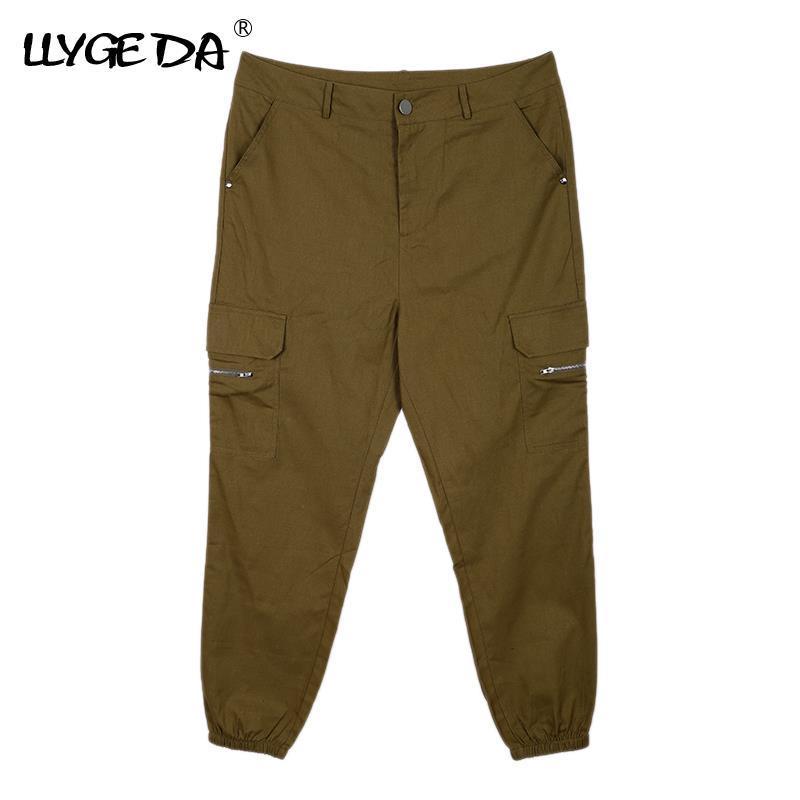 Zipper Pocket Women's Pants High Waist Without Belt Skinny Cargo Women Pant Summer Autumn Fashion Casual Trousers Female 220325