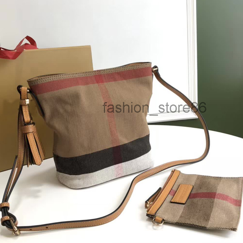 Crossbody Bucket Bag Canvas Check Tote Bag Women Handbag Purse Calfskin Leather Shoulder Bags Zipper Wallet Fashion letter Casual Style
Crossbody Bucket Bag Canvas Check Tote Bag Women Handbag Purse Calfskin Leather Shoulder Bags Zipper Wallet Fashion letter Casual Style