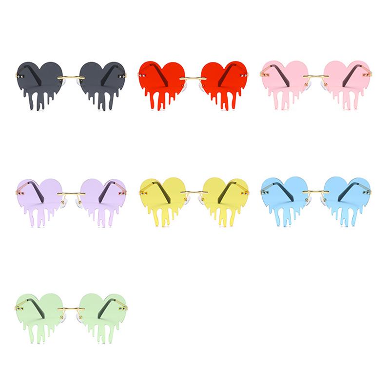 Sunglasses Fashion Colorful Heart Women Men Funny Party Sun Glasses Female Big Metal Rimless Shades Eyewear Driver Goggles
Sunglasses Fashion Colorful Heart Women Men Funny Party Sun Glasses Female Big Metal Rimless Shades Eyewear Driver Goggles