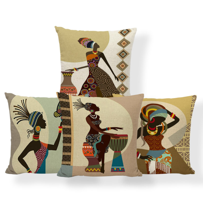 Pillow Case linen ethnic style African women printed cotton cushion cover bed head office napwaist back, As photo
Pillow Case linen ethnic style African women printed cotton cushion cover bed head office napwaist back, As photo