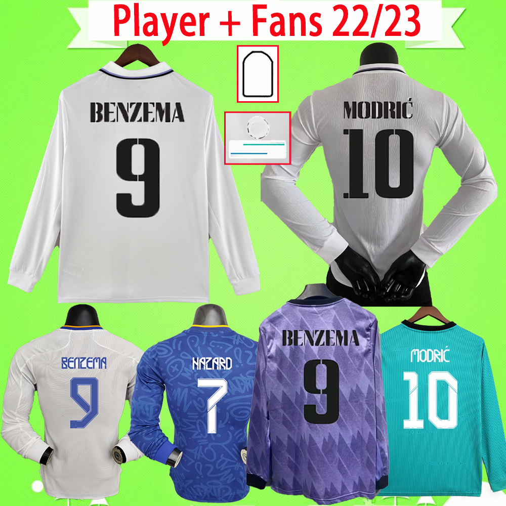 Player and fans version 2022 2023 BENZEMA soccer jerseys long sleeve CAMAVINGA ALABA ASENSIO MODRIC football shirts VALVERDE camiseta men 22 23 uniforms VINI JR full, 21/22 long sleeve fans
Player and fans version 2022 2023 BENZEMA soccer jerseys long sleeve CAMAVINGA ALABA ASENSIO MODRIC football shirts VALVERDE camiseta men 22 23 uniforms VINI JR full, 21/22 long sleeve fans