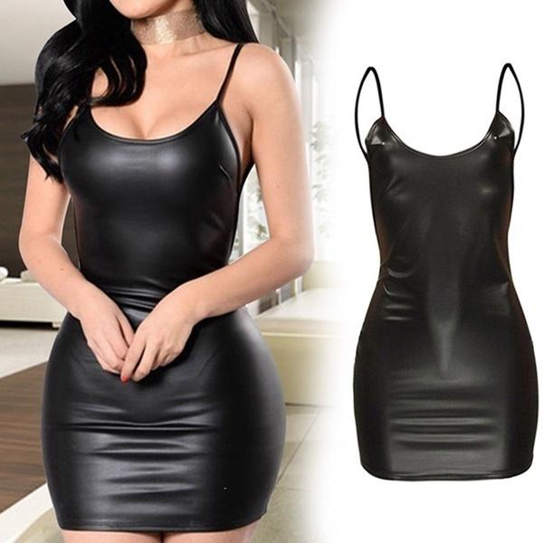 Casual Dresses Women Leather Dress Sexy Spaghetti Strap Black Mini Party Club Backless Faux Slim Female Bodycon Plus SizeCasual
Casual Dresses Women Leather Dress Sexy Spaghetti Strap Black Mini Party Club Backless Faux Slim Female Bodycon Plus SizeCasual