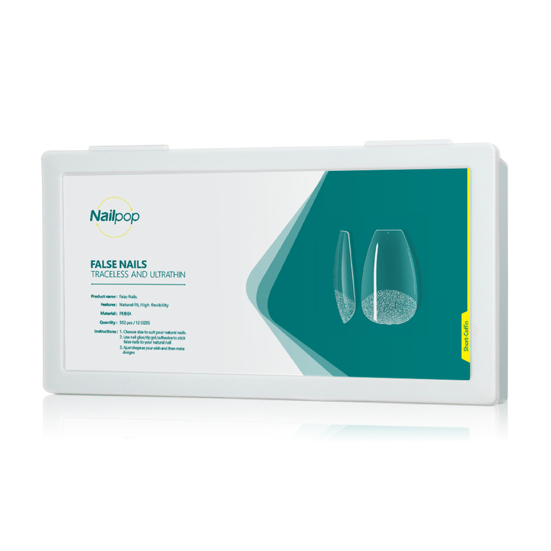 Nailpop 552pcs Short Almond/Square/Coffin Nail Tips Acrylic Press on Nails Ultrathin and Traceless Full Cover Nail Extension 220725