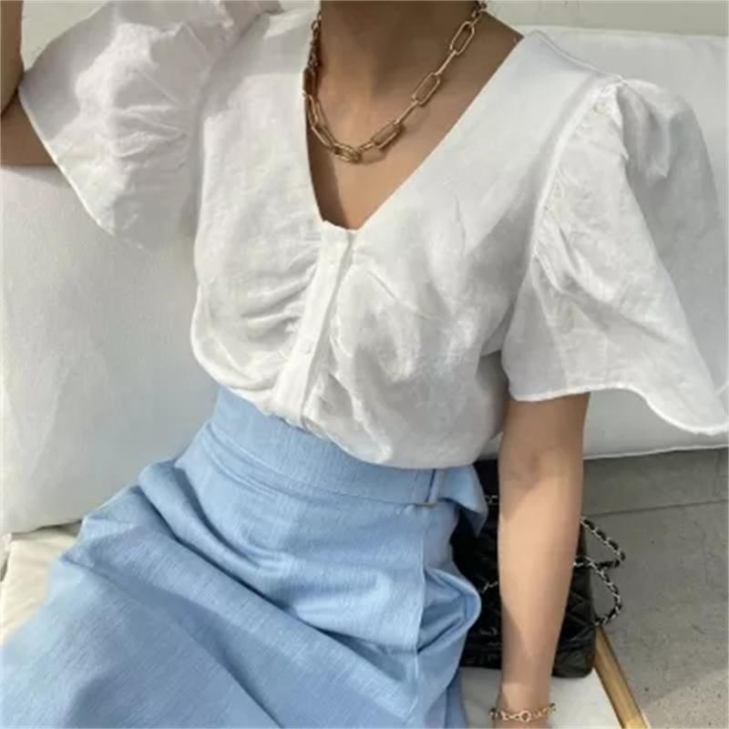 Women's Blouses & Shirts HziriP White Retro Solid Sweet V-Neck 2022 OL Loose Casual Lady Thin Summer All Match Femme Streetwear Tops, Photo color
Women's Blouses & Shirts HziriP White Retro Solid Sweet V-Neck 2022 OL Loose Casual Lady Thin Summer All Match Femme Streetwear Tops, Photo color