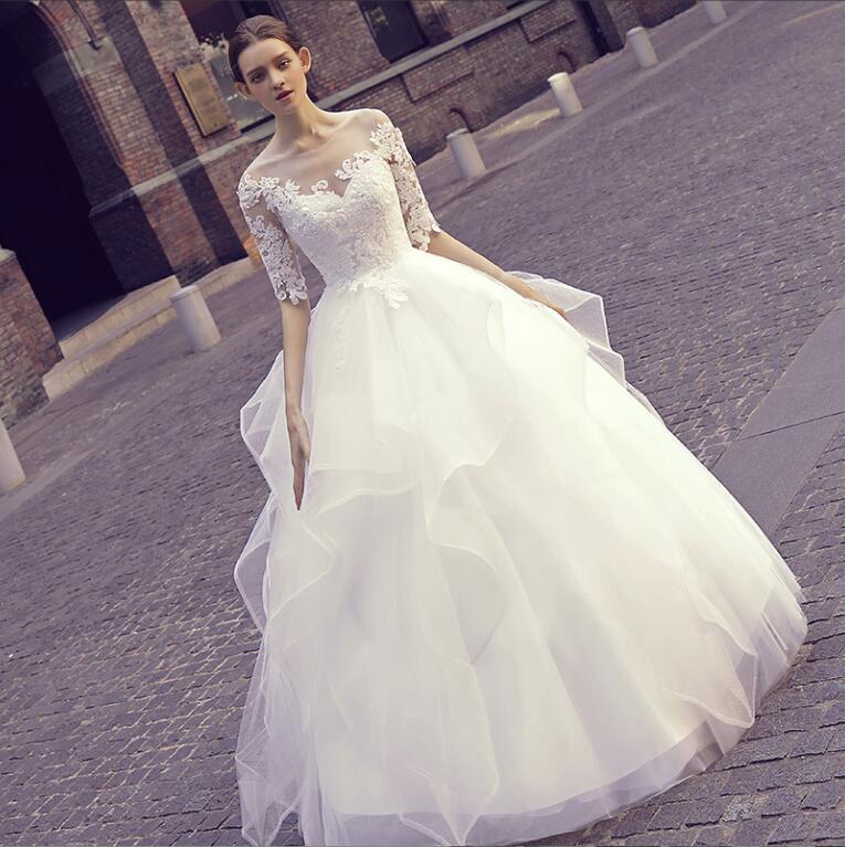 2022 new main wedding dress trailing long sleeves is thin and simple Wed Dresses Vestido de novia, White
2022 new main wedding dress trailing long sleeves is thin and simple Wed Dresses Vestido de novia, White