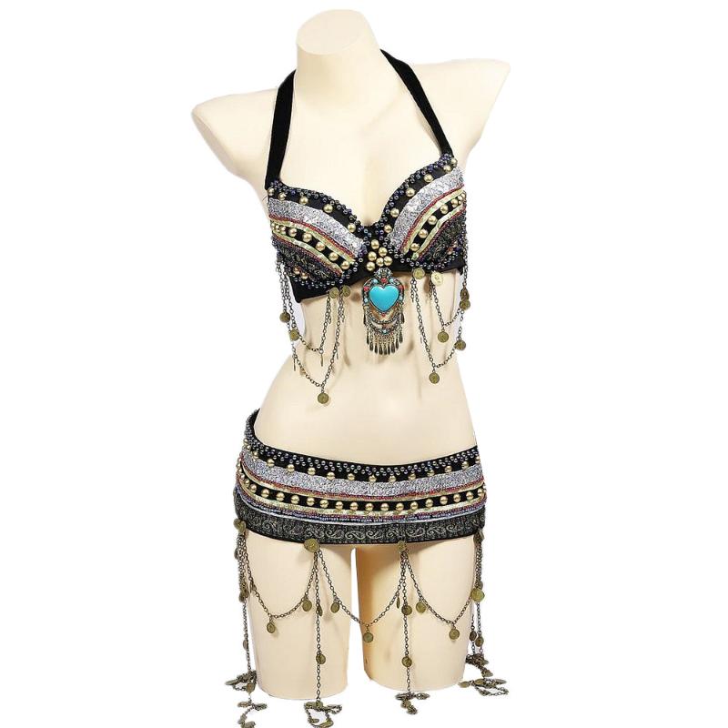 Stage Wear Size S-XL Beaded Outfit Women Tribal Belly Dance Costume 2 Pieces Set Zari Bra With Large Pendant Coins Belt For BellydanceStage, As pic
Stage Wear Size S-XL Beaded Outfit Women Tribal Belly Dance Costume 2 Pieces Set Zari Bra With Large Pendant Coins Belt For BellydanceStage, As pic