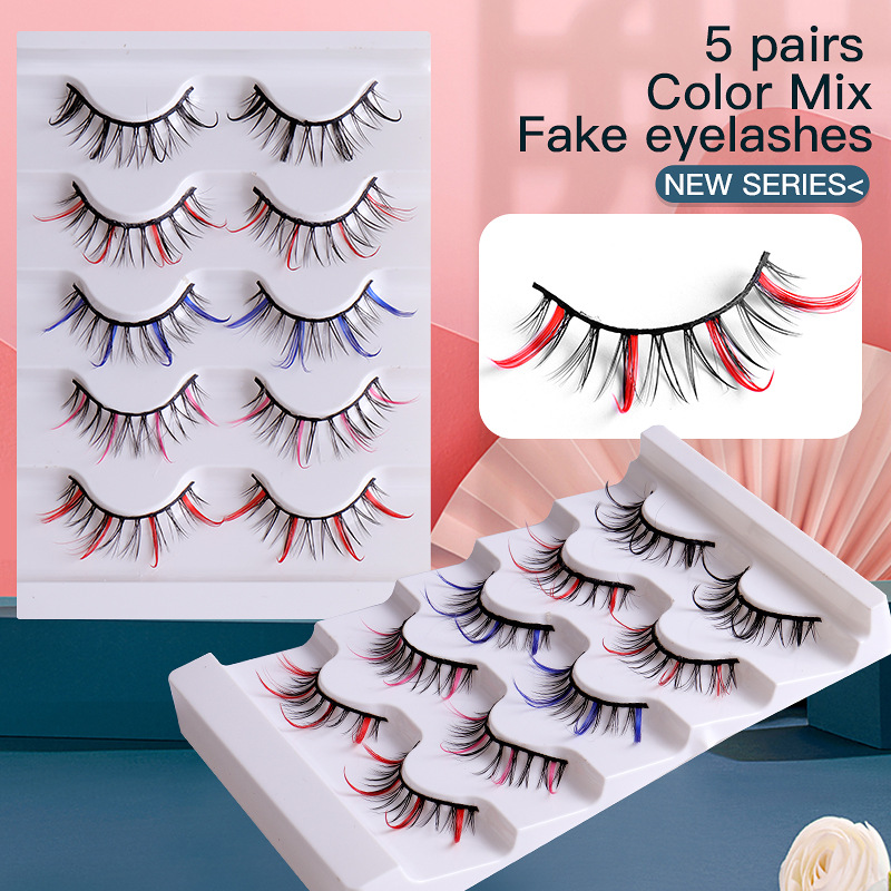 5 Pairs/set 5D Colored False Eyelash Fluffy Mink Wispy Fake Eyelashes for Halloween Party
5 Pairs/set 5D Colored False Eyelash Fluffy Mink Wispy Fake Eyelashes for Halloween Party