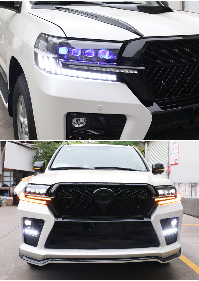 Car Parts LED Headlights Assembly For Land Cruiser LED Headlight 16-20 Toyota DRL Turn Signal High Beam Lens Headlamp