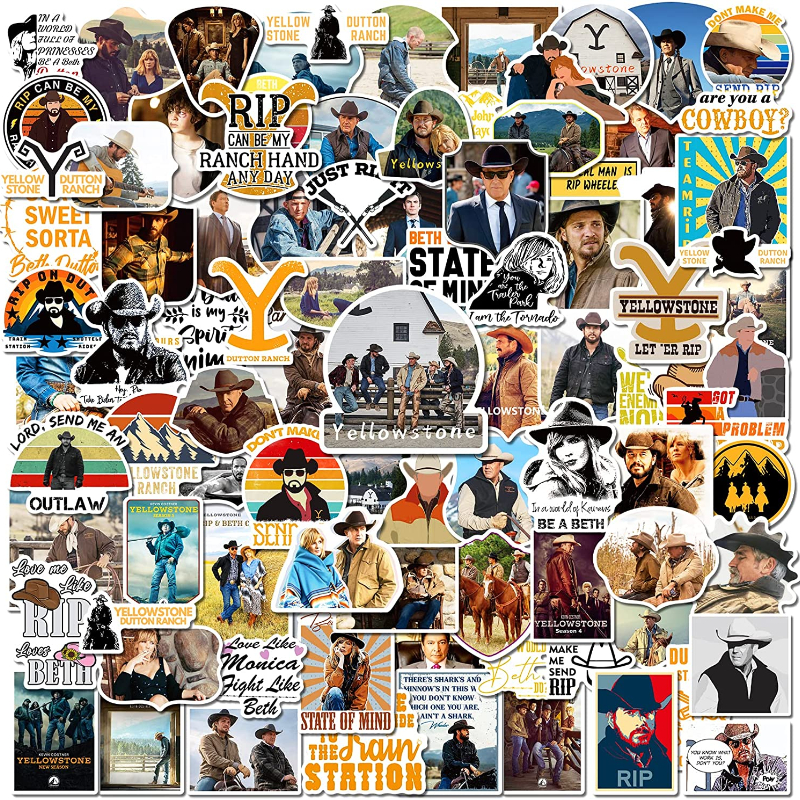 50Pcs/Lot Tv Show Yellowstone Stickers graffiti Stickers for DIY Luggage Laptop Skateboard Motorcycle Bicycle Sticker, Multi colors
50Pcs/Lot Tv Show Yellowstone Stickers graffiti Stickers for DIY Luggage Laptop Skateboard Motorcycle Bicycle Sticker, Multi colors