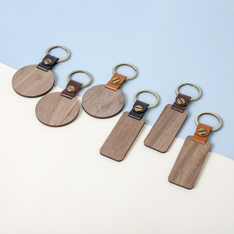 Blank Leather and Wood Keychain Rectange Round Wooden Key Ring for Personalized Engraving Carving Luggage Decoration
Blank Leather and Wood Keychain Rectange Round Wooden Key Ring for Personalized Engraving Carving Luggage Decoration