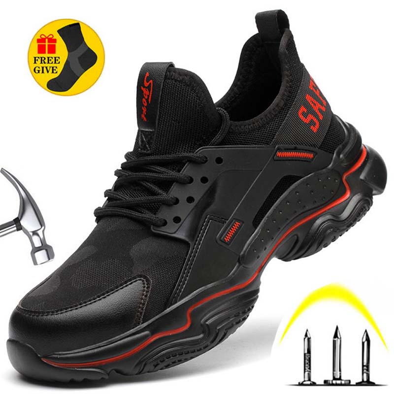Breathable Light Safety Shoes Men Puncture-Proof Work Sneakers Male Indestructible Footwear Work Boots Steel Toe Shoes 2022, Black
Breathable Light Safety Shoes Men Puncture-Proof Work Sneakers Male Indestructible Footwear Work Boots Steel Toe Shoes 2022, Black