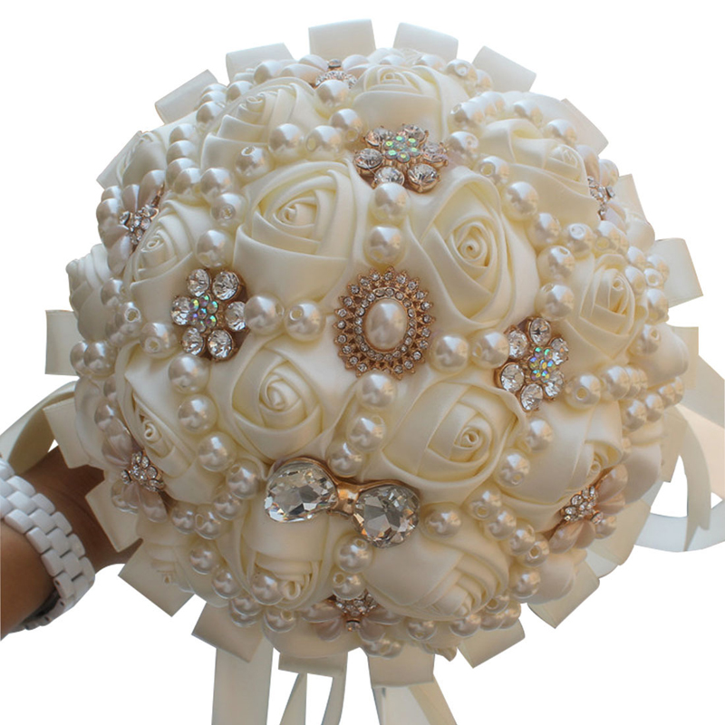 Handmade bouquet rhinestone bride holding flowers wedding bouquet wedding supplies 18 cm ramos de novia