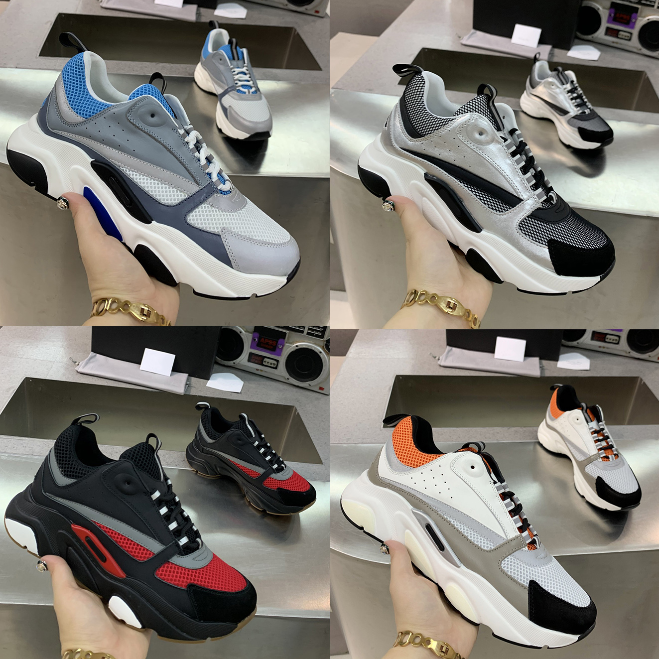 Designer B22 Shoes Fashion Oblique Sneakers White Leather Sneakers Men Women Trainers Calfskin Technical Knit Sneaker With Box
Designer B22 Shoes Fashion Oblique Sneakers White Leather Sneakers Men Women Trainers Calfskin Technical Knit Sneaker With Box