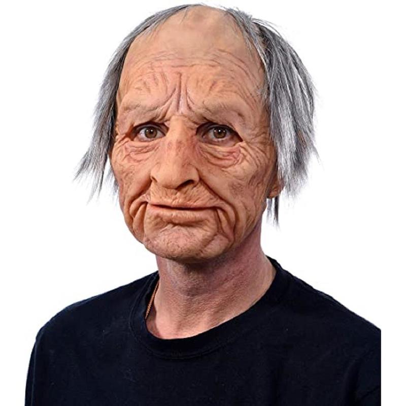 Old Man Scary Full Head Latex Halloween Funny Cosplay Party Mask 220611 - view 5