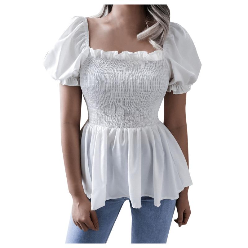 Women's Blouses & Shirts White Blouse Linen Short Sleeved Women Flared Flounces With Chiffon Sleeves Collar Women's Red Dressy SleeveWom, Black
Women's Blouses & Shirts White Blouse Linen Short Sleeved Women Flared Flounces With Chiffon Sleeves Collar Women's Red Dressy SleeveWom, Black