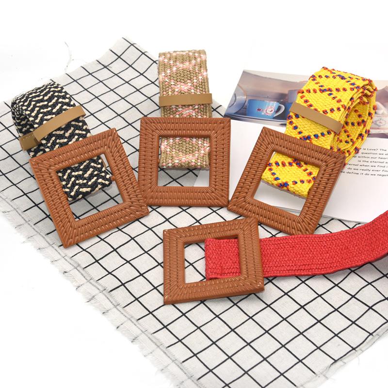 Belts 2022 Vintage Elastic Braided Waist Belt For Women Woven Female Square Wooded Buckle Straw Wide Dresses Waistband, Black
Belts 2022 Vintage Elastic Braided Waist Belt For Women Woven Female Square Wooded Buckle Straw Wide Dresses Waistband, Black