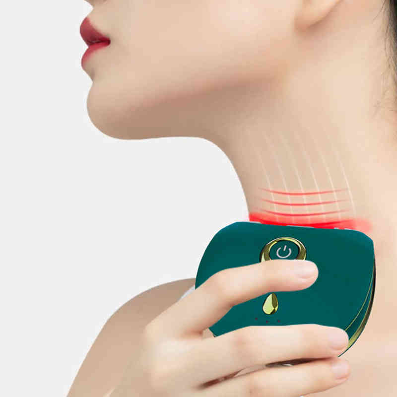 Face Care Devices Neck Massager Okachi Gliya Arrival Facial Massage Skin Firming Wrinkle Removing Vibration Cold Hot Compress Led Ems Therapy 0727