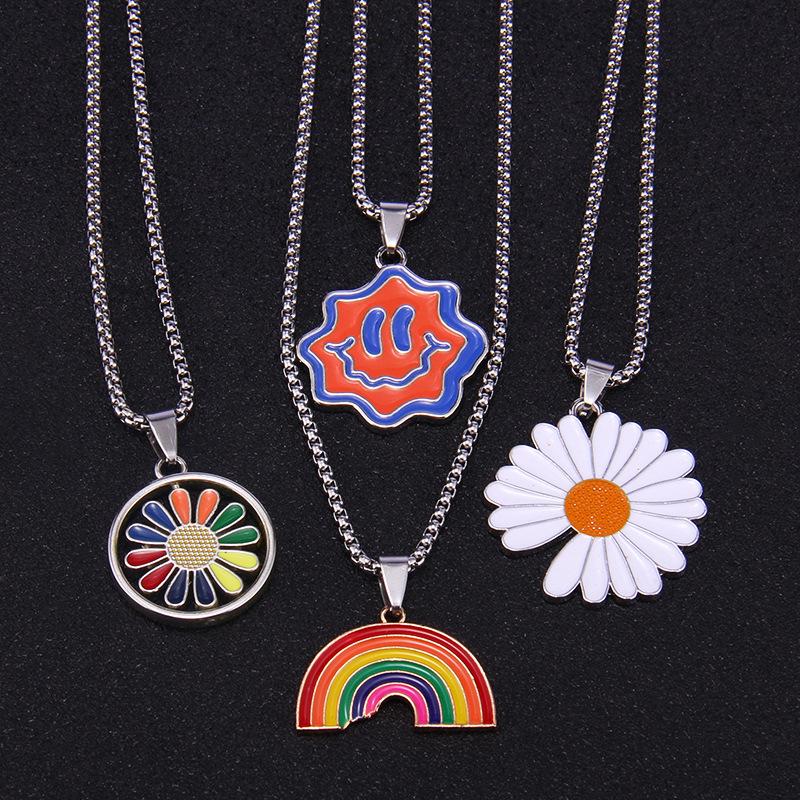 Pendant Necklaces Fashion Simple Small Daisy Necklace Trend Rainbow Colorful Drop Oil Craft Ins Style Jewelry
Pendant Necklaces Fashion Simple Small Daisy Necklace Trend Rainbow Colorful Drop Oil Craft Ins Style Jewelry