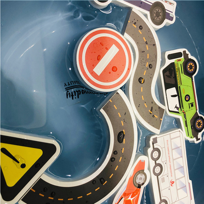 Bath Toy Set 23PCS Traffic Theme Bath Foam Toys And Floating Windup Car Bathtub Toys For Toddlers 3 4 5 6 Years Boys Girls Gift 220531