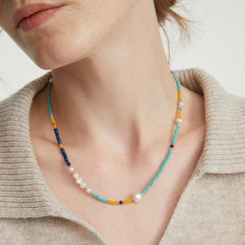 Pendant Necklaces Peri'sbox Handmade Mix Acrylic Beads Freshwater Pearl Choker Necklace For Women Boho Colorful Real Designer JewelryPen
Pendant Necklaces Peri'sbox Handmade Mix Acrylic Beads Freshwater Pearl Choker Necklace For Women Boho Colorful Real Designer JewelryPen