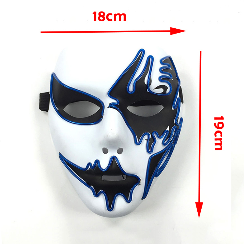 Party Masks Neon Light LED Halloween Scary Cosplay Masque Ma 220823
