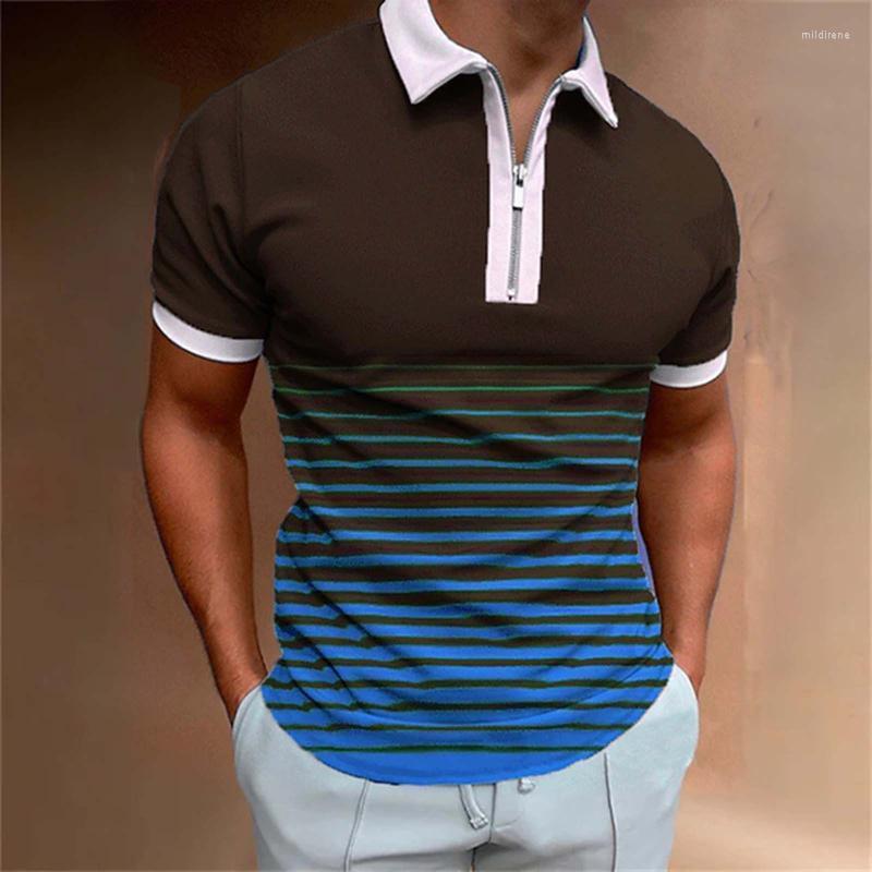 Men's Polos Shirts For Men Male Casual Stripe Print Turn Down Zipper Collar Blouse Short Sleeve Tops Shirt Mens TeesMen's Mild22, Blue
Men's Polos Shirts For Men Male Casual Stripe Print Turn Down Zipper Collar Blouse Short Sleeve Tops Shirt Mens TeesMen's Mild22, Blue
