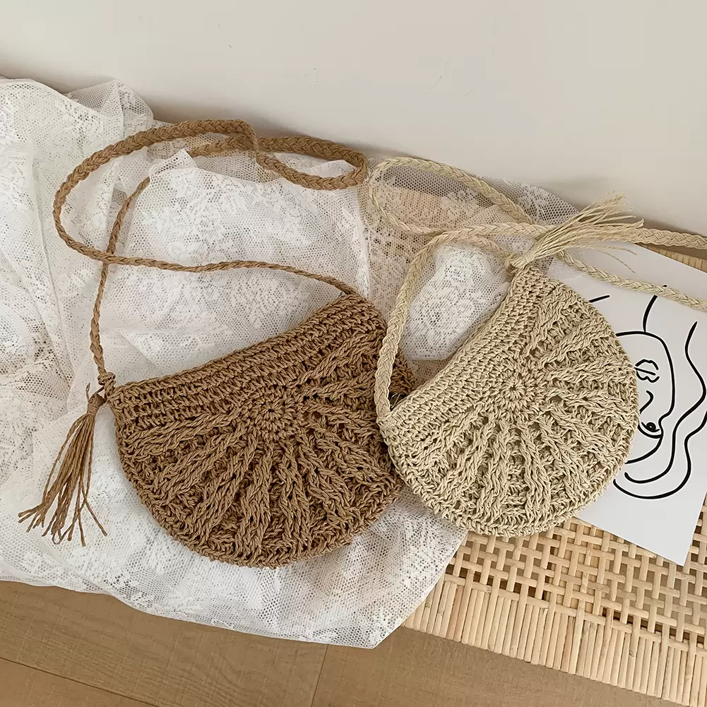 Women Fashion Woven Bag Straw Rope Handmade Zipper Small Crossbody Bag Casual Summer Vacation Beach Shoulder Messenger Bags, Sky blue
Women Fashion Woven Bag Straw Rope Handmade Zipper Small Crossbody Bag Casual Summer Vacation Beach Shoulder Messenger Bags, Sky blue