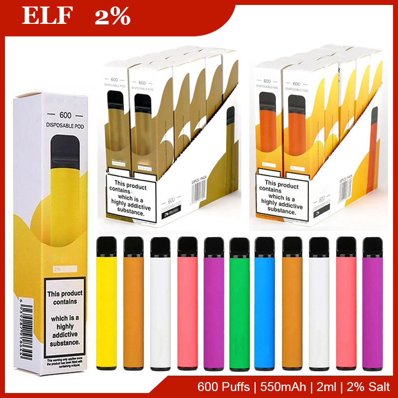 Elf Lux Disposable electronic cigarette Pod Device 600/1500 puffs 850mAh Battery 4.8ml Prefilled Cartridge Vape Pen Vs elf Bc Bang 6000 Elux Legend UPS