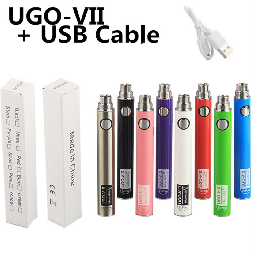 UGO V II 3 650 900mah EVOD eGo 510 Battery Micro USB Passthrough Charge with Cable vaporizers Ecigs Open Vape batteries208S298h
UGO V II 3 650 900mah EVOD eGo 510 Battery Micro USB Passthrough Charge with Cable vaporizers Ecigs Open Vape batteries208S298h