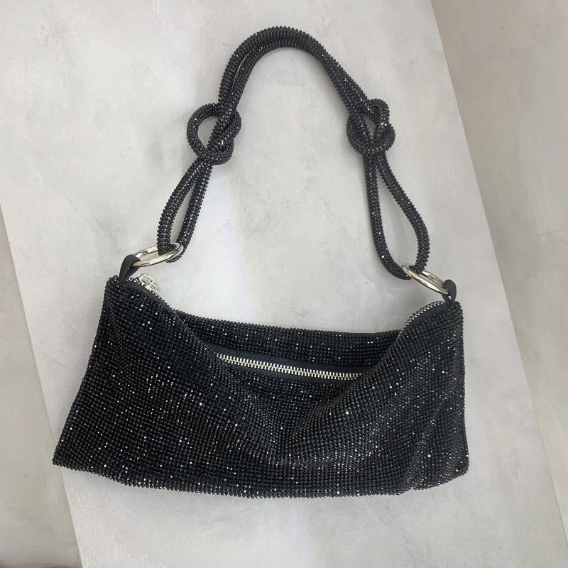 Evening Bags Full Diamond Underarm Bag Rhinestone Bling Shiny Sparkled Fashion Shoulder Simple Handbag Women's BagEvening